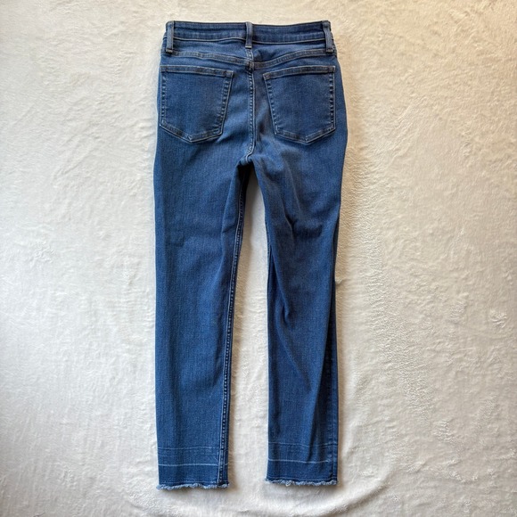 Gap Teen Jeans Girls Sz 16 Blue Sky High Skinny Ankle Distressed Raw Hem Denim - Picture 12 of 13